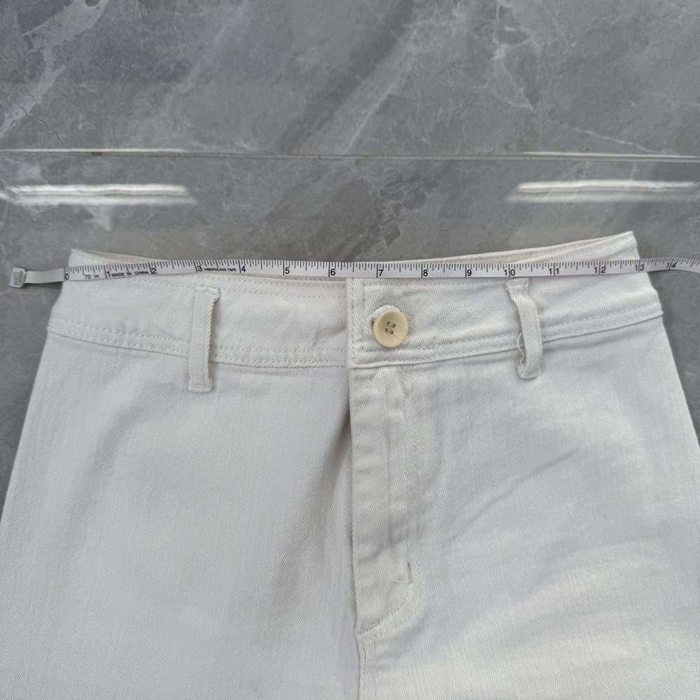 Women’s Miou Muse Straight Wide Leg Denim Pants Raw Hem Size Medium - Picture 14 of 16